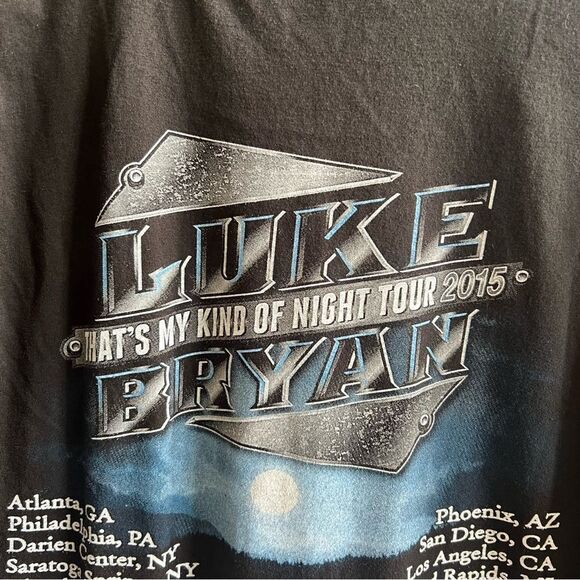 Luke Bryan That’s My Kind of Night Concert Tour 2015 Black T-Shirt Medium - Picture 6 of 8